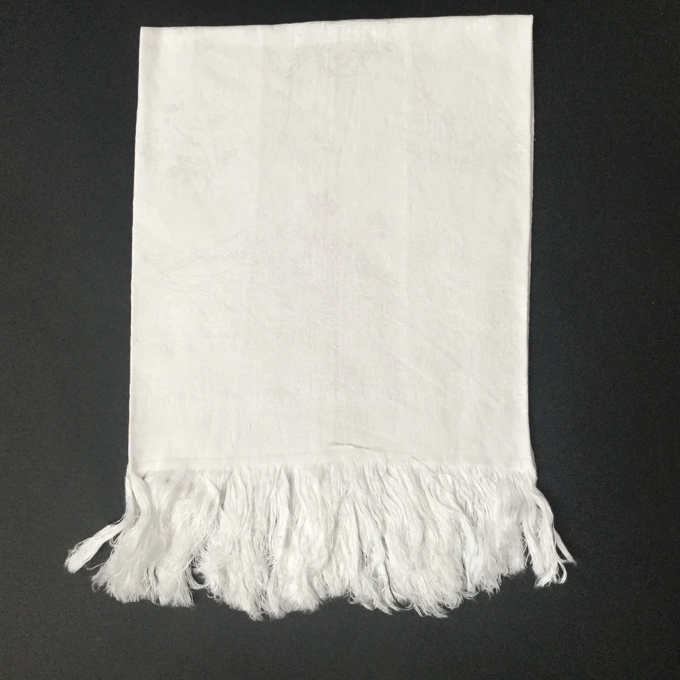 Beau TORCHON Ancien avec Franges 1900 Antique French Towel - Photo 2/4