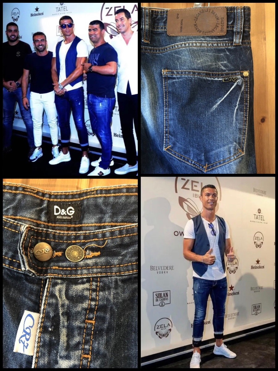 DOLCE GABBANA X CR7 RONALDO : Designer Reworked Cropped Jeans