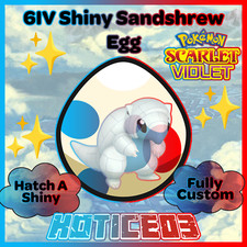 Alolan Sandshrew ✨ SHINY 6IV EGG ✨ Pokemon Scarlet & Violet ✨ TEAL MASK DLC ✨