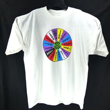 New Vintage Wheel Of Fortune Shirt Men's XL White 1997 TV Game Show Logo USA 90s