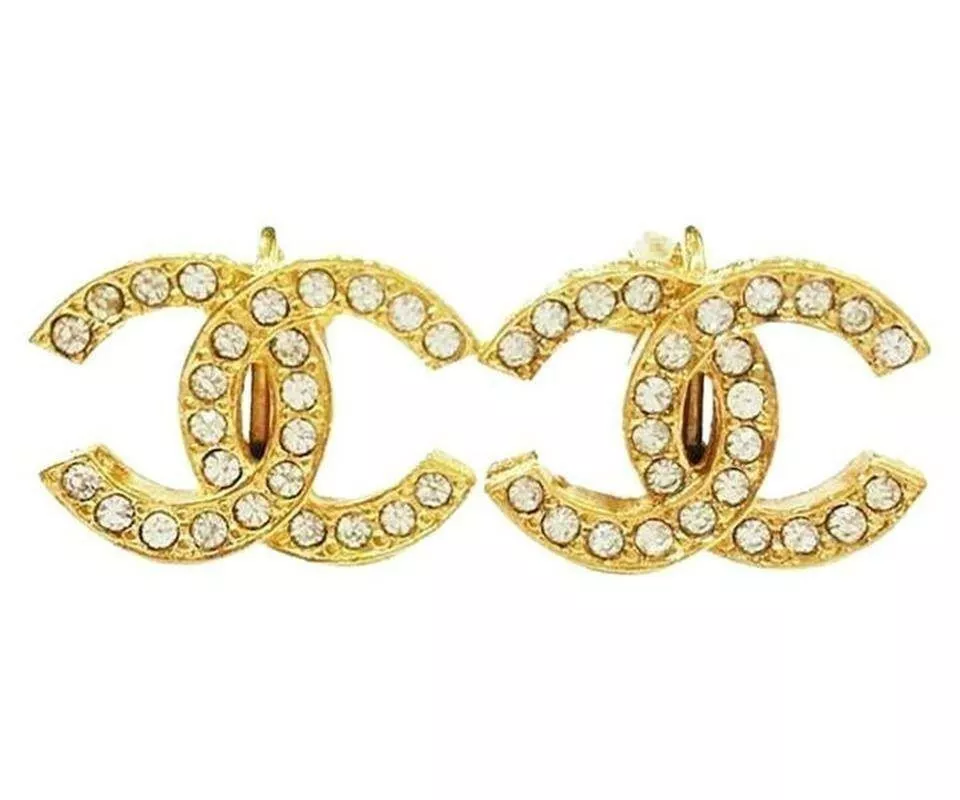 chanel diamond earrings cc logo