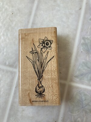 Vintage Stampin Up Bulbs in Bloom Stamp 1999 Daffodil FLOWERING BULB CHRISTMAS