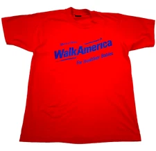 Vintage Screen Stars Shirt Men Large Red Single Stitch March Of Dimes 80s 90s US