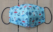 Nautical Theme 100% Cotton Face Mask. .Colorful hand sewn mask made in USA.