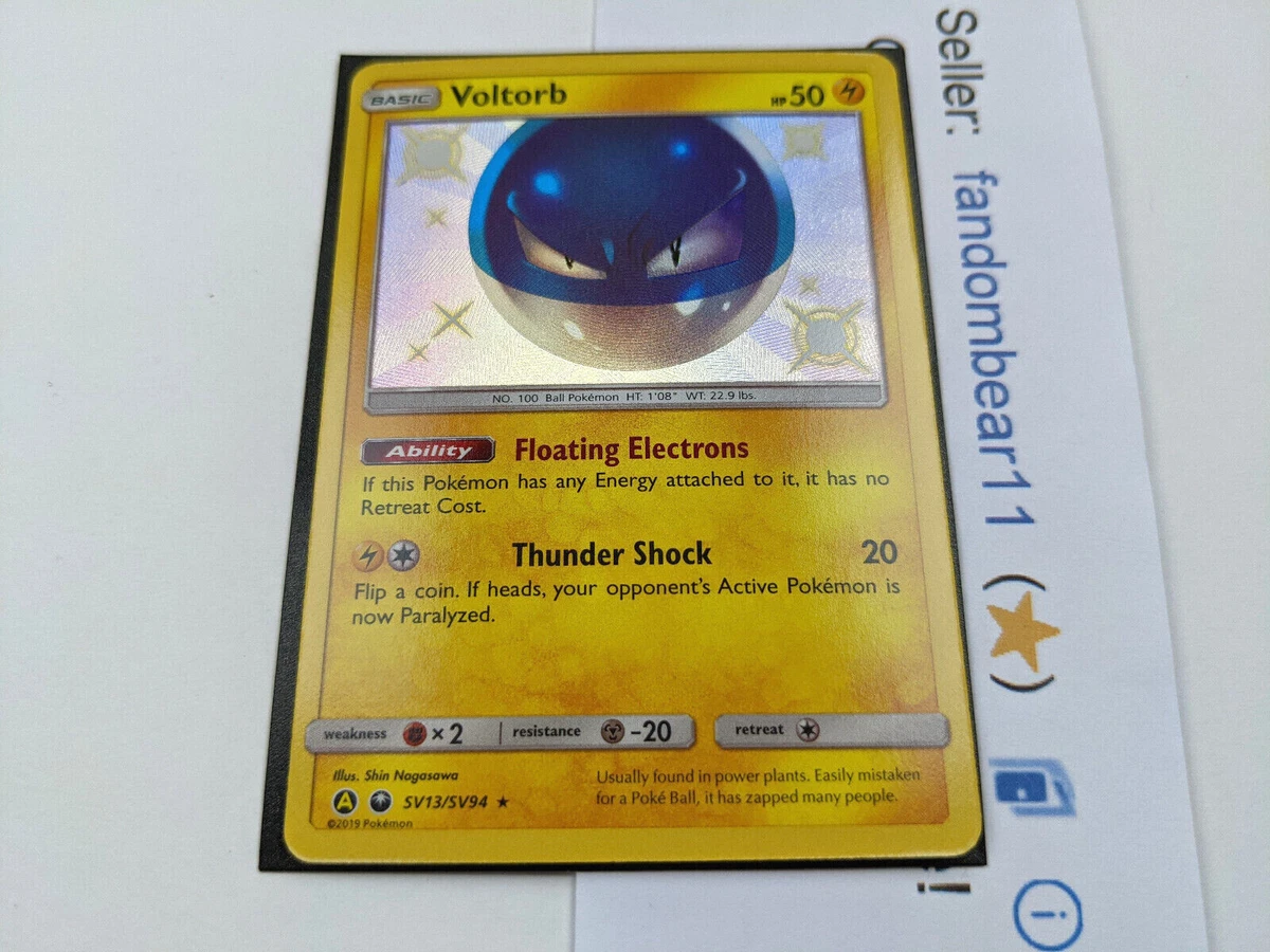 Voltorb SV13/SV94 Hidden Fates Shiny Vault Holo Pokemon Card Near Mint