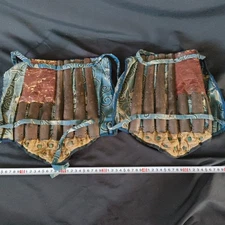 Antique SUNEATE Leg Shin guards Japan SAMURAI YOROI Chain Armor, EDO Era-h0821-