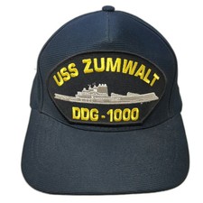 Eagle Crest USS Zumwalt DDG-1000 Hat Blue One Size 5 Panel Snapback Made in USA
