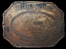 LA27165 VINTAGE 1970s  SOUTHERN COMFORT  UNDER YOUR BELT BOOZE BELT BUCKLE