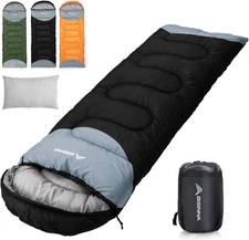BISINNA 0 Degree Winter Sleeping Bags(480GSM) for 2.3kg Right Zipper, Black 