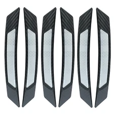 6Pcs Car Reflective Trim Side Marker Stickers, Door Reflector Guard, white