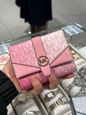 NWT MICHAEL KORS Greenwich Medium Ombré Signature Logo Tri-Fold