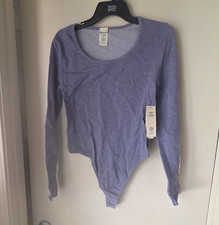 No Boundaries Women's Purple Solid Long Sleeve Bodysuit One Piece Size XL