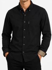 Columbia Herren Hemd schwarz Knopfleiste Baum...