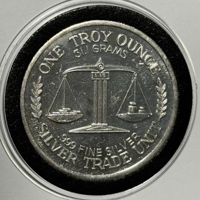 Great Northwest Mt. Hood St Helens Coin 1 Troy Oz .999 Fine Silver