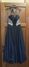 Dj-Jaz Navy Blue Formal Prom Dress Size 13 Altered For 5’0