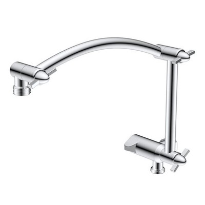 Hibbent Metal 16'' Shower Head Extension Arm with 3way Diverter Valve, Brass ...