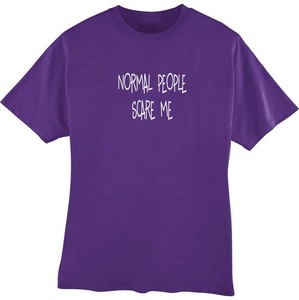 Settantallora - T-Shirt Maglietta Donna J786 Normal People Scare Me Taglia S
