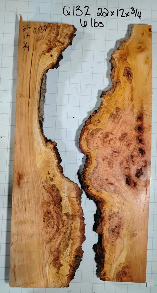 Juego de mesa de río Q132 Cherry Burl Live Edge hágalo usted mismo 22x12x3/4 Foto 2 de 2