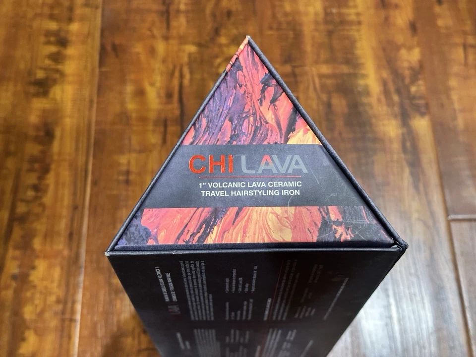 Chi Lava 1" Cerámica Volcánica Farouk Rojo y Negro Viaje Peluquería Plana Nuevo Foto 3 de 4