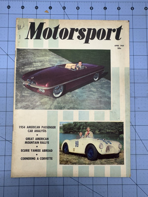 1954 APRIL Motorsport magazine Cornering a Corvette GOOD