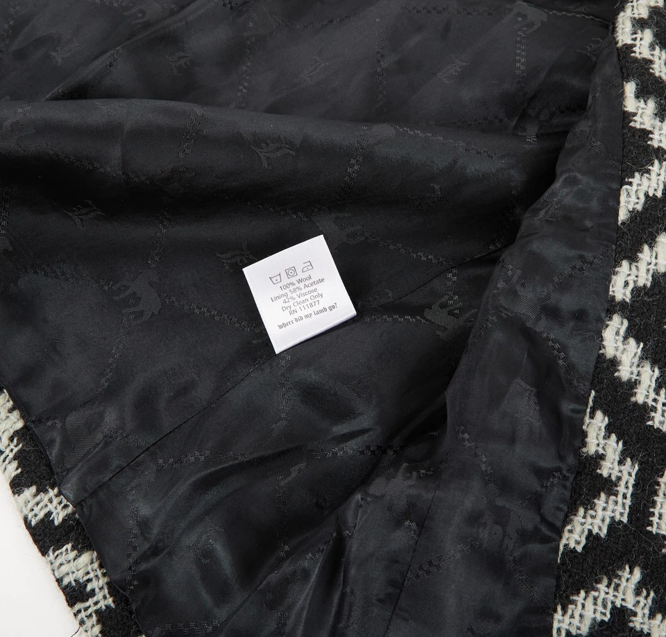 L.A.M.B. Abrigo de lana geométrico blanco y negro vintage Y2K de Gwen Stefani talla 4 Foto 3 de 4