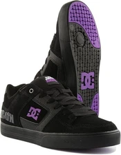 DC Shoes BLACK SABBATH Kali Skate Shoes Black Purple Size 11.5 Mens NEW Leather