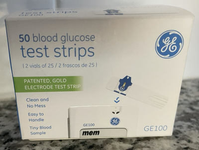 #ad #ad GE100 Blood Glucose Test Strips Gold Electrode 50 Count 05 2026 New Fast Ship $15.95
