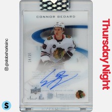 2023 UD CLEAR CUT CONNOR BEDARD '06-07 UD SWEET SHOT BLUE ROOKIE AUTO RC /25