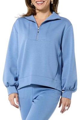 WynneLayers Women's Smooth Operator Half-Zip Top Chambray