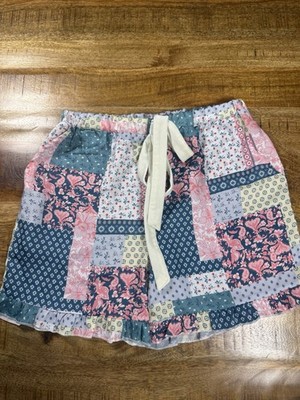 Simply Southern Shorts Womens Large Patchwork Floral Boho Lounge Elastic Waist