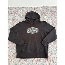 Y2K Hurley Mens Surf Co Established 1999 Graphic Hoodie Black Medium Sweatshirt