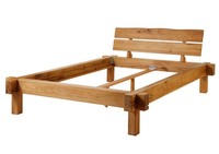 Bett Doppelbett Ehebett Holzbett Balkenbett Massivholz-Bett Eiche Massiv 140X200