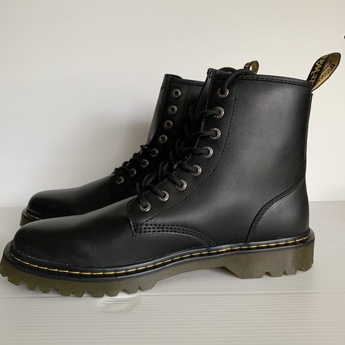 Men's Shoes Dr. Martens LEATHER 8-Eye Combat Boots BLACK Awley Size 13 T Lamper - Picture 13 of 18