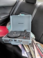 Crosley Cruiser Light Blue Portable Record Player 3-Speed Belt Drive RCA