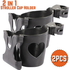 2-in-1 Stroller Cup Phone Holder Universal Clip for Wheelchair Walker Bike Pram