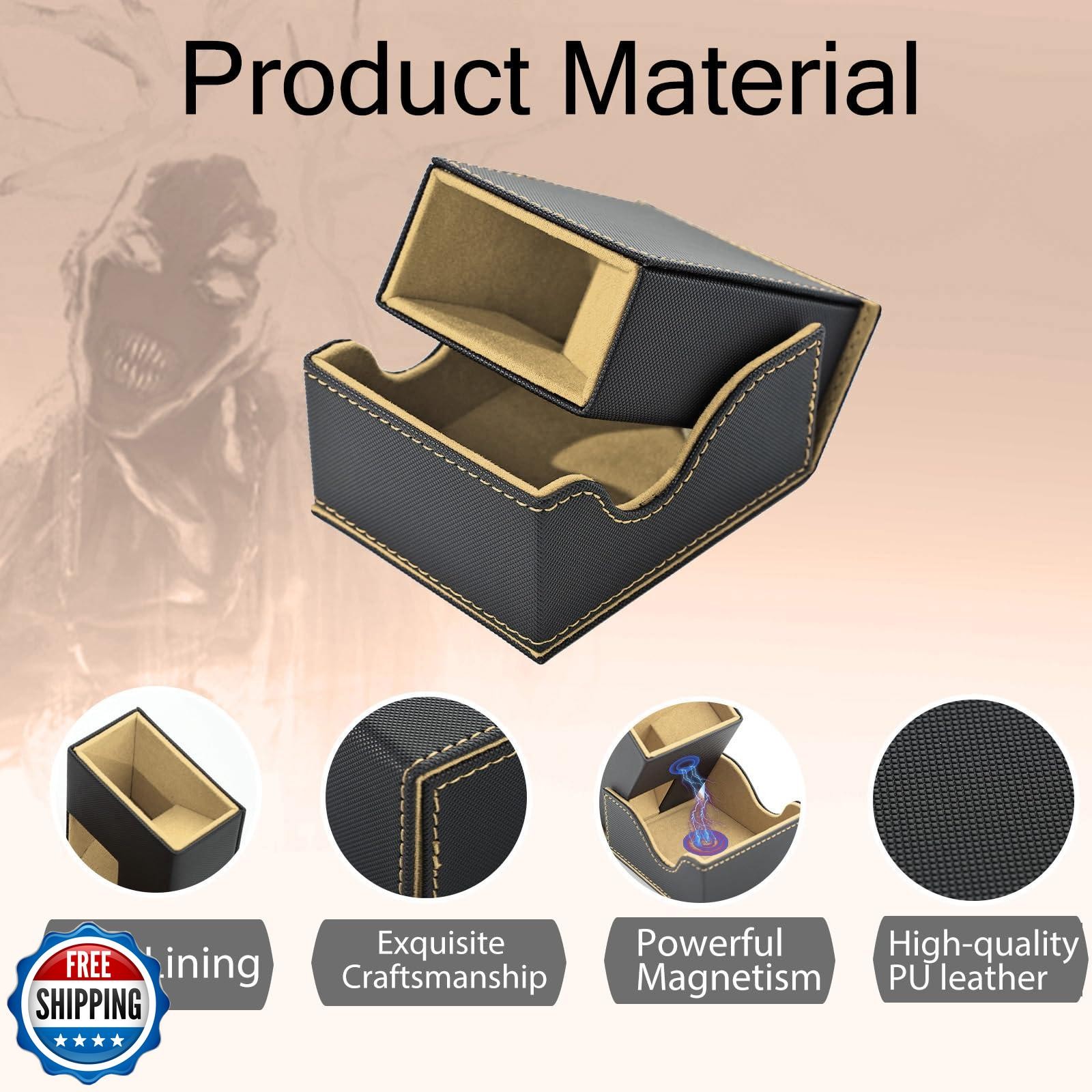 Stepane Dice Tower and Tray, Portable Commander Deck Box, Foldable Dice Stora