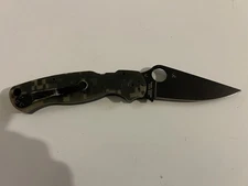 Factory Seconds Spyderco Military 2 Folding Knife Black with Digital Camo S45V