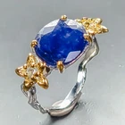 Fine art ring Blue Sapphire Ring 925 Sterling Silver Size 7 /R459163
