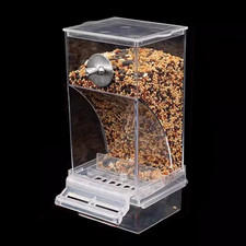 1PC Parrot Feeder Anti-Spill Transparent Bird Food Box Clear Feeding Device for