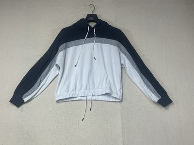 Fourlaps Womens White Gray Black Pullover Hoodie Fitness Casual Style  Small