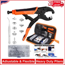 60-Set Snap Fastener Kit for Leather, Boat Cover, Canvas, DIY, Heavy Duty Pliers