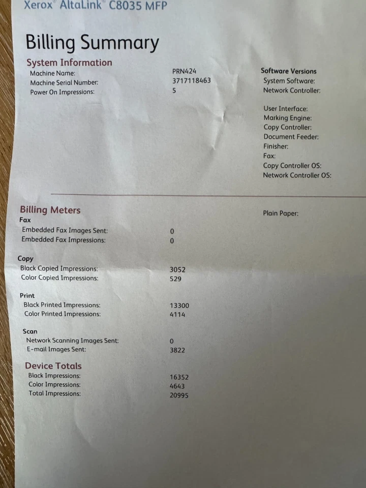 Xerox Altalink c8035 with booklet finisher 16k black 4k colour hardly used - Image 4 of 4