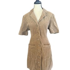 ASOS Brown A Line Button Up Corduroy Dress US 12