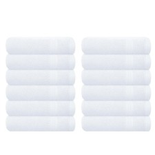 GLAMBURG Ultra Soft 12Piece Washcloths Set 13x13100 Ringspun Cotton Durable...