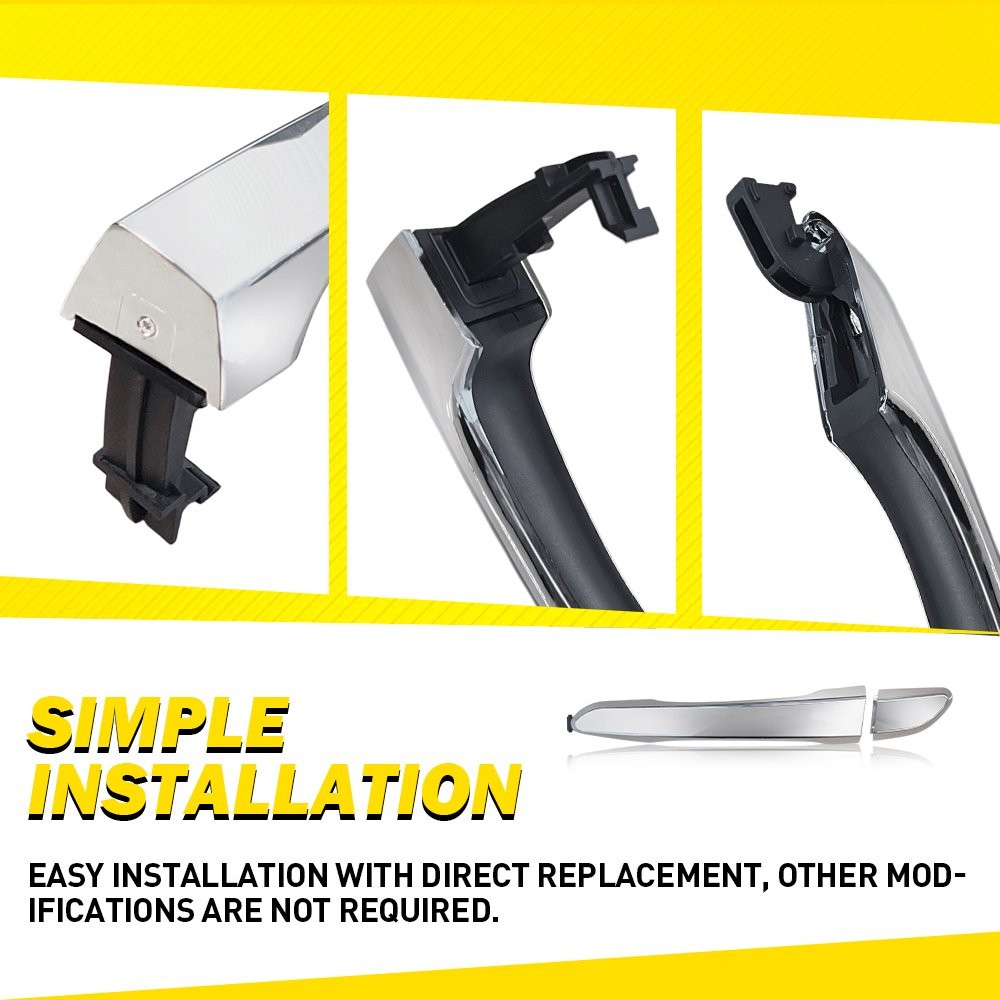 2pcs Exterior Door Handle Chrome Rear Left Right for 2016-2021 Hyundai Tucson EE thumbnail 5