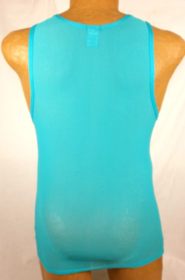 Camiseta sin mangas Extreme Collection para hombre malla neón turquesa mediana nueva en paquete #1455IM AK942 Foto 3 de 3