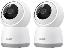 2PCS ieGeek Indoor Camera, 5G/2.4G WiFi Cameras for Home Security with Phone App
