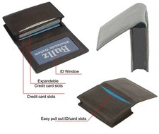 Small Compact Leather Credit Card ID Holder Slim Design Brown Men's Wallet