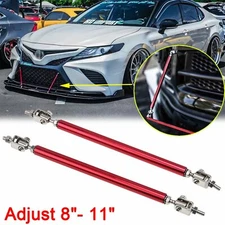 Red Adjustable Bumper Lip Splitter Strut Rod Tie Support Bar for Toyota Camry 86