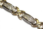 14k yellow white gold 3.84ct diamond XOXO tennis bracelet 12.6g estate 7 1/4" — photo 10